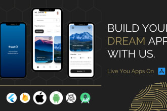 develop your dream flutter app for android and ios using firebase, api and dart