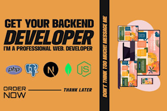 do backend in node js or PHP using any db