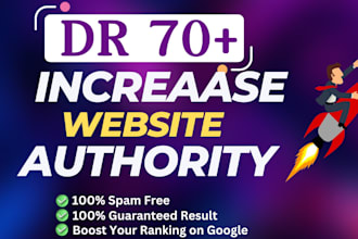 increase domain rating ahrefs DR 70 domain authority moz da tf with SEO backlink