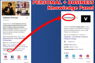 create a personal google knowledge panel or graph for you