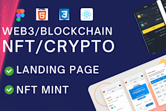 create a crypto, nft minting website, landing page, smart contract