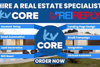 set up kvcore website kvcore landing page kv core automation, rei reply kvcore