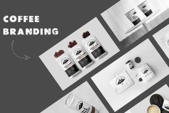 design coffee brand, coffee shop, logo and branding