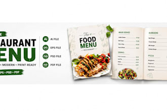 design an editable restaurant menu professionally