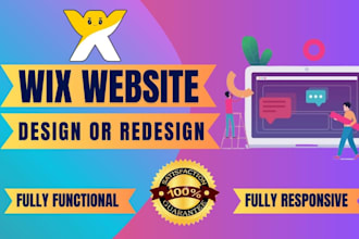 design redesign wix website, wix ecommerce or wix  landing page
