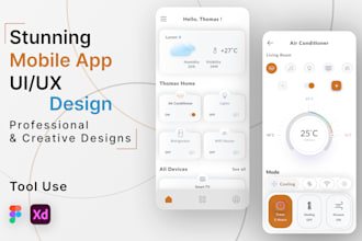 design modern and stunning complete mobile app uiux design