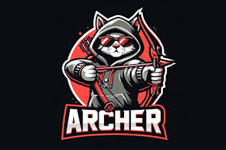 creative unique archer esport mascot logo design with unlimited revisions