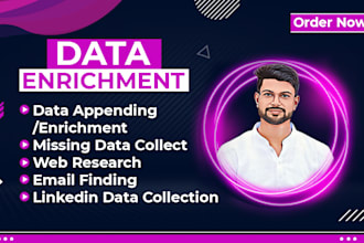 do advanced data enrichment job, missing data collection, email list building
