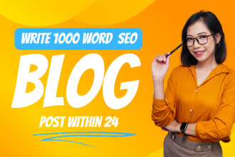 do killer seo article writing, content and blog  post writing with human touch