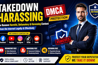 takedown delete remove facebook instagram reddit tiktok telegram yt x under dmca