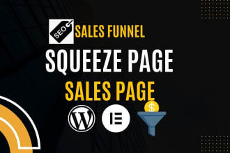 create a wordpress landing page,squeeze page,sales funnel or sales page ,webflow
