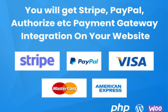 integrate stripe, paypal, razorpay, flutterwave, and any payment gateway