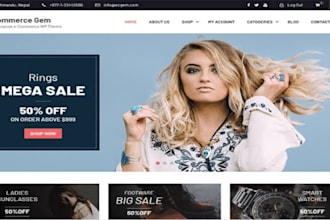 ecommerce website on wordpress with admin panel