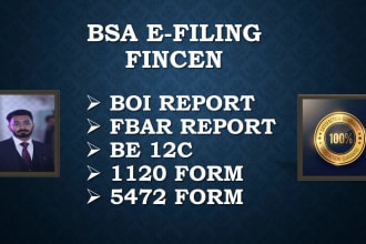 prepare and efile 1120 5472 boi fbar report, form be 12c be 13
