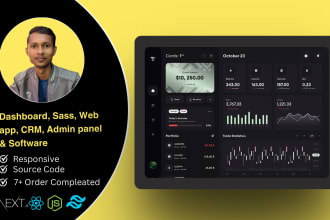 create a web app dashboard in reactjs, nextjs, tailwind nodejs for your agency