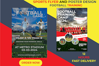 design football flyer training camp flyer any sports flyer poster banner