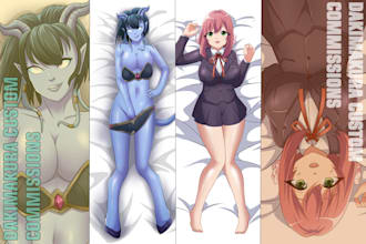 draw custom dakimakura and body pillow anime, vtubers