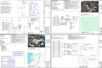 design solar pv roof top and commercial plan in auto cad