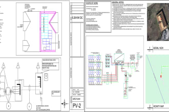 design solar pv permit plan in usa and drafting 2d auto cad