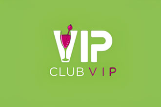 create modern party drinks nightclub and bar logo design