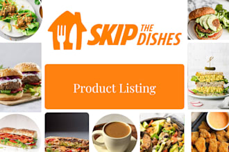 upload products on your skipthedishes store and menu