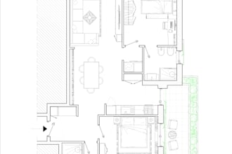 2d cad floor plan furnished