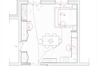 cad floor plan furnished