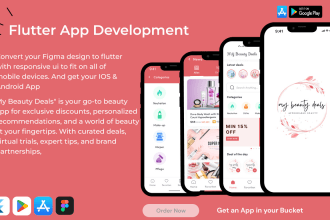 create responsive UI of android and IOS app and convert figma design to flutter