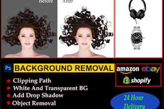 do background removal or transparent, color, clipping path