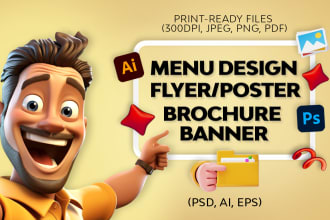 design food menu, flyer, poster, brochure and banner