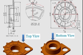 do 2d and 3d technical drawing using solidworks and mechanical engineering