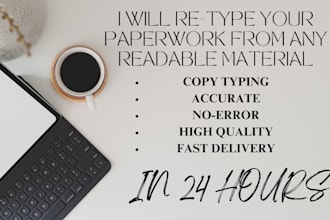do fast typing job from any readable materials