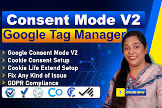 setup cookie consent banner, google consent mode v2, gdpr, ccpa, cookies by GTM