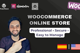 design a woocommerce wordpress website in english or spanish