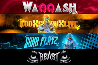 design eye catching youtube banner for gaming , tech , social media
