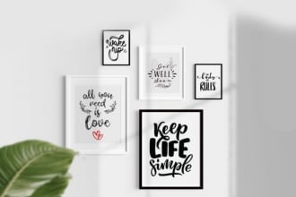 create minimalist typography poster and wall art design