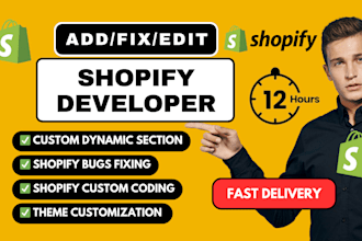 quickly edit shopify theme code, fix html css issues, add custom liquid section