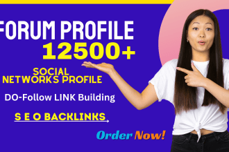 do 12500 social networks and forum profile SEO backlinks