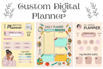 do digital planner, printable planner and journal design