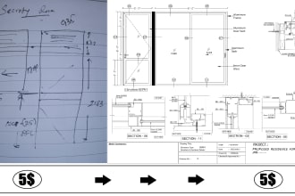 quickly prepare aluminium door window shop drawings