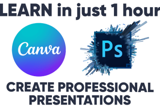 teach you and help you learn canva and adobe photoshop