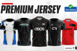 design sublimation esports, sports, gaming jerseys or merch