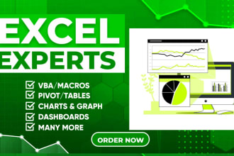 do excel vba, dashboard, macros, google sheets, pivot tables, vlookup