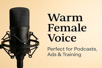 deliver a warm, friendly female voice over for commercials and narration