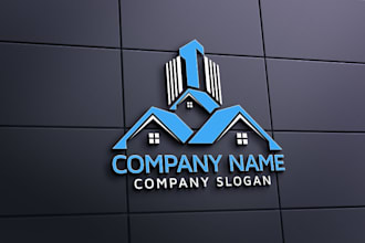 give attractive construction home house real estate relator logo