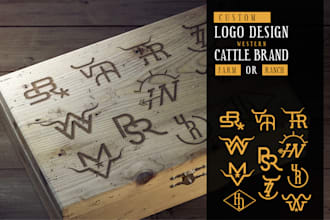 design custom western cattle brand farm or ranch logo