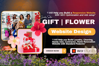 build profitable gift store, flower shopify store, florist flower website design