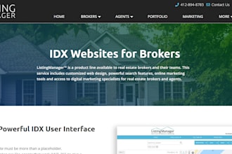 design real estate website, idx website, houzz, booking agent web