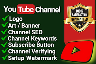 do youtube channel create and setup with logo, banner, intro, outro