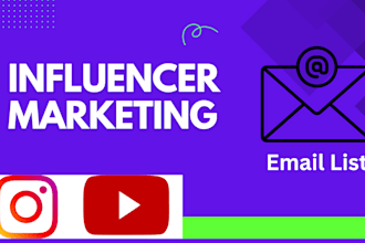find instagram, youtube influencer email list and influencer marketing